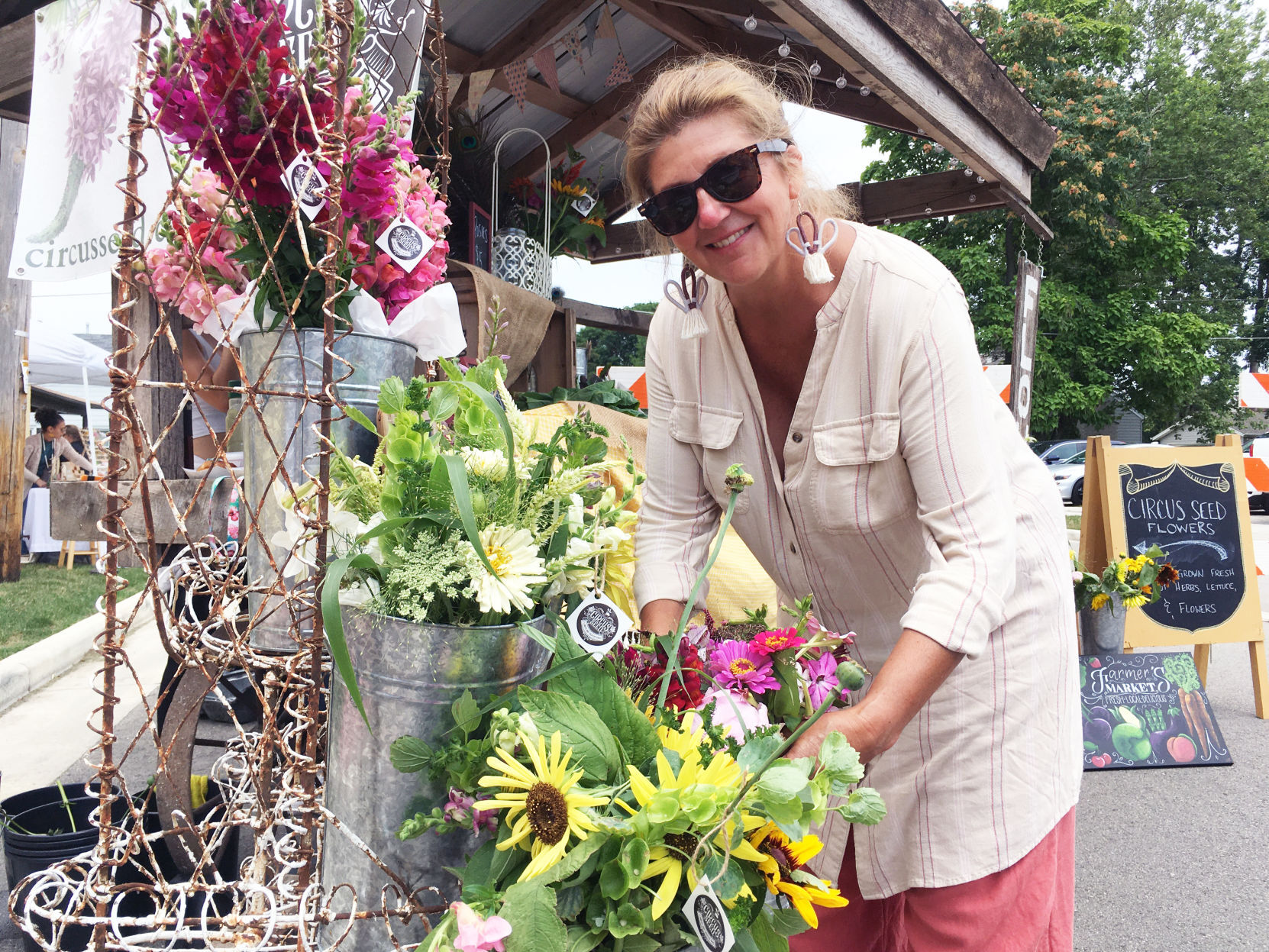 Laura Gillespie of Circus Seed Flowers displays her products at Celebrate Waterford